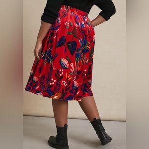 Anthropologie Diana Pleated Velvet Midi Skirt - 2X